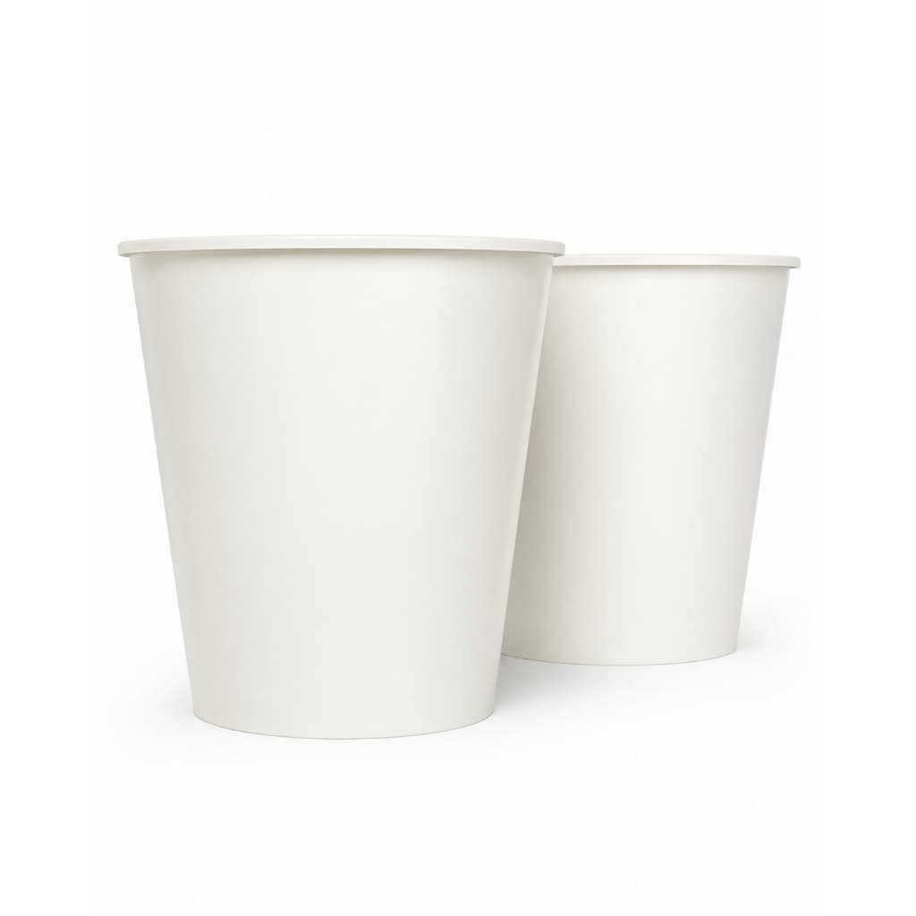 Kit 2 Balde de Pipoca Branco/Off-White 3L Liso Sem Estampa Ecolabel PP Virgem Para Adesivar