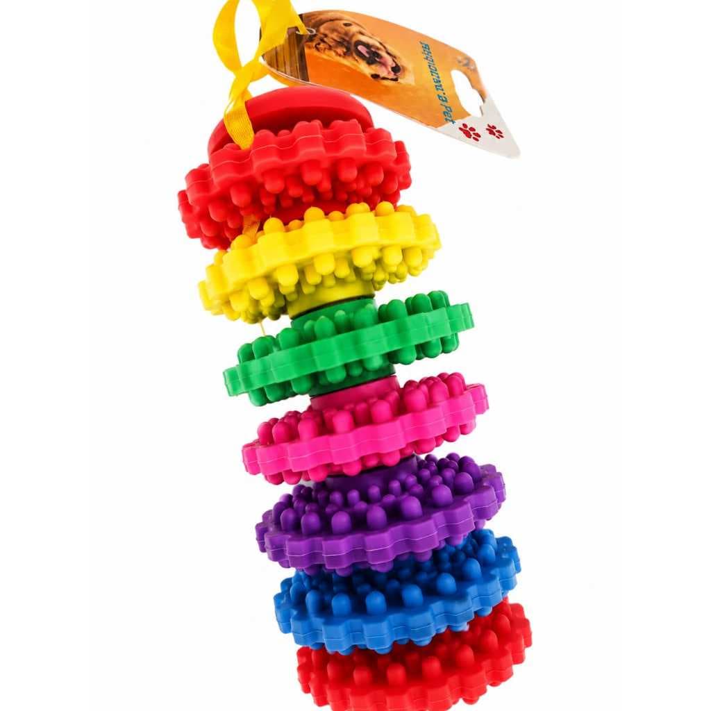 Mordedor Dental Colorido para Cães – Brinquedo Interativo em Borracha