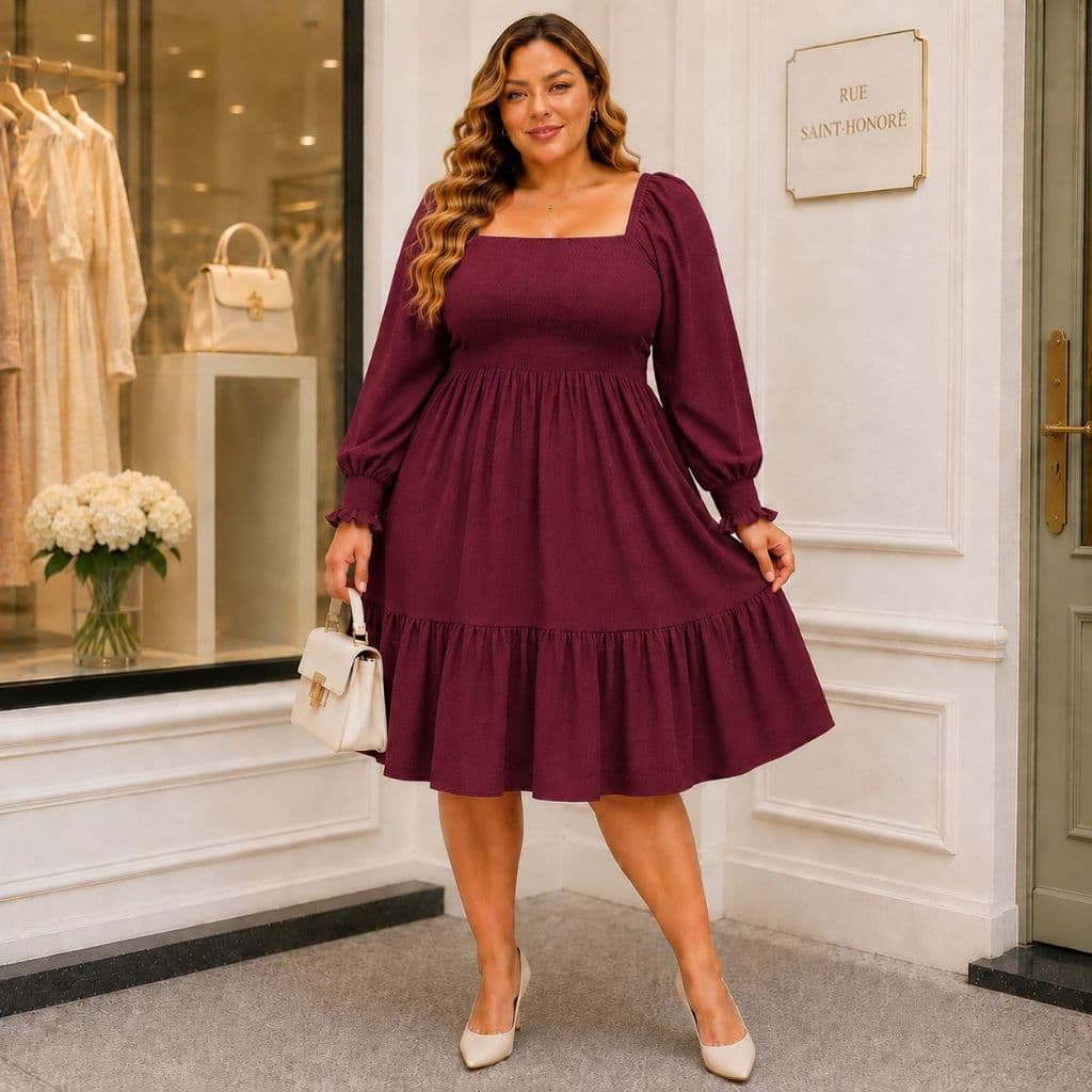 Vestido soltinho manga longa plus size casual casamento noivado gestante vestido maternidade confortável