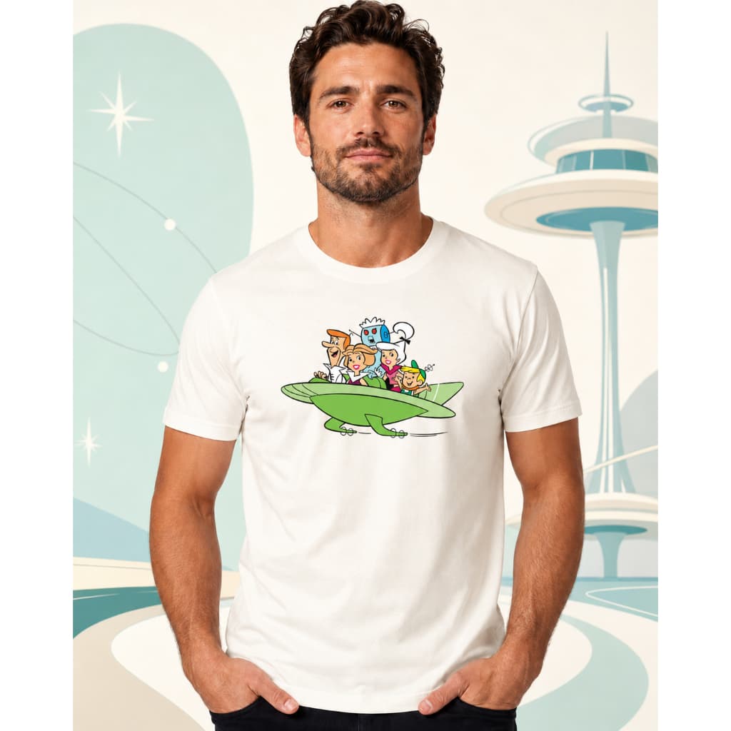 Camiseta Retrô Os Jetsons Futurista 100% Adulto Masculina 100% Algodão