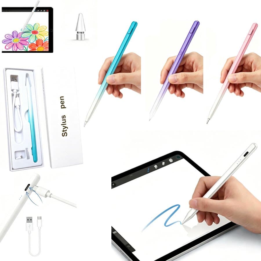 Caneta Stylus Magnética Universal para Tablets iPad 11ª/10ª/Air11/Air6 / Samsung Tab S10FE/S10Lite