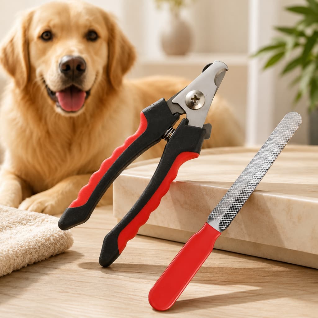 Kit Alicate Cortador Unha Pet Lixa Aparador Unhas Cachorro Gato Cães Gatos Banho Tosa Profissional Antiderrapante