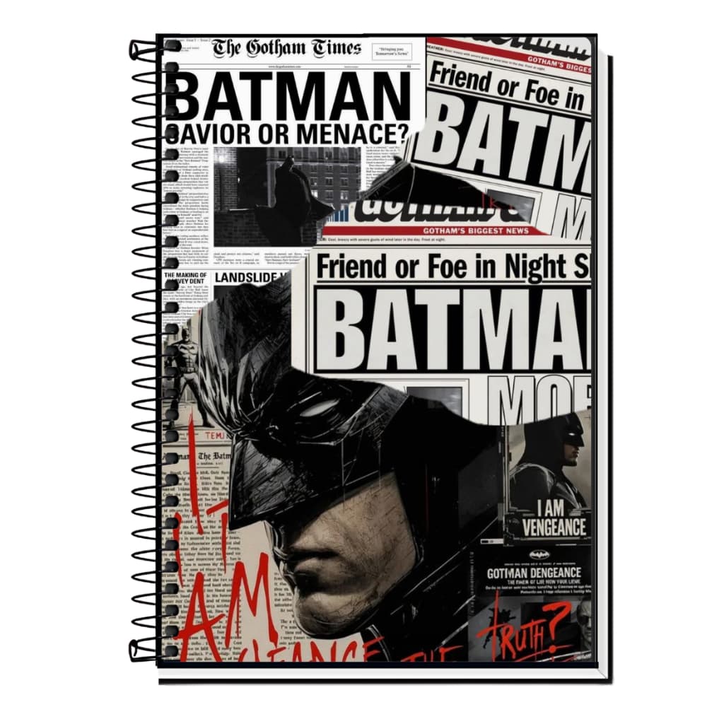 Caderno Personalizado Batman Ideal para escola, faculdade, cursos e organização pessoal de 1 a 20 materias