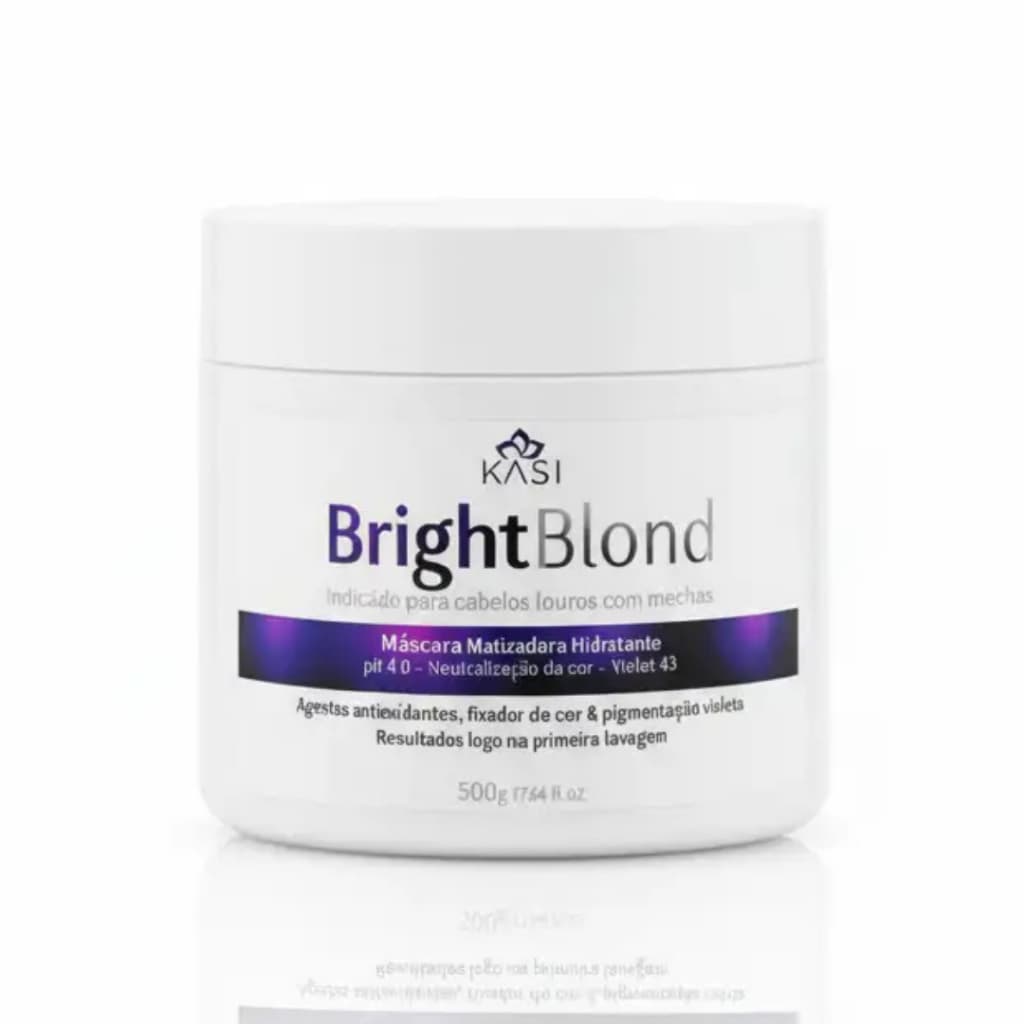 Máscara Matizadora Bright Blond Kasi 500g | Desamarela, Hidrata e Realça o Loiro.