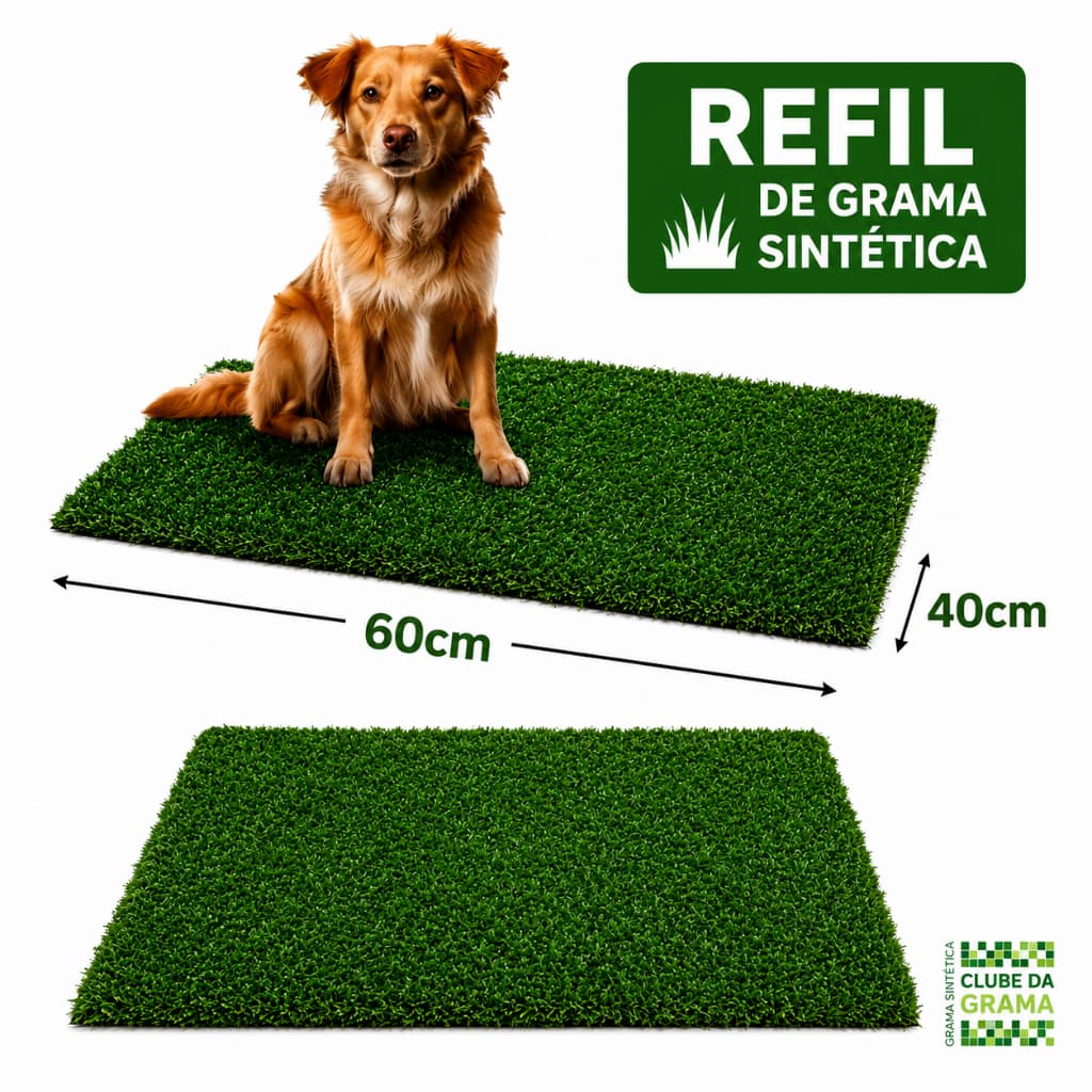 Tapete de grama sintética refil pet sanitário 2 unidades