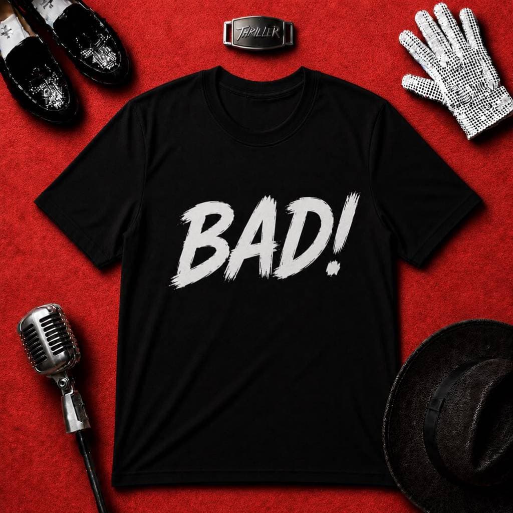 Camisa camiseta preta bad! michael jackson super resistente super confortavel 100% algodão envio rapido