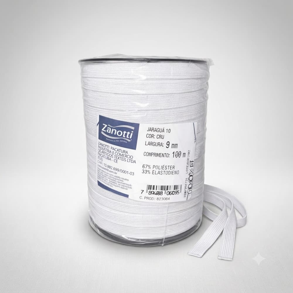 Elástico Jaraguá Zanotti Branco 25m ou 100m Alta Elasticidade Para Confecção