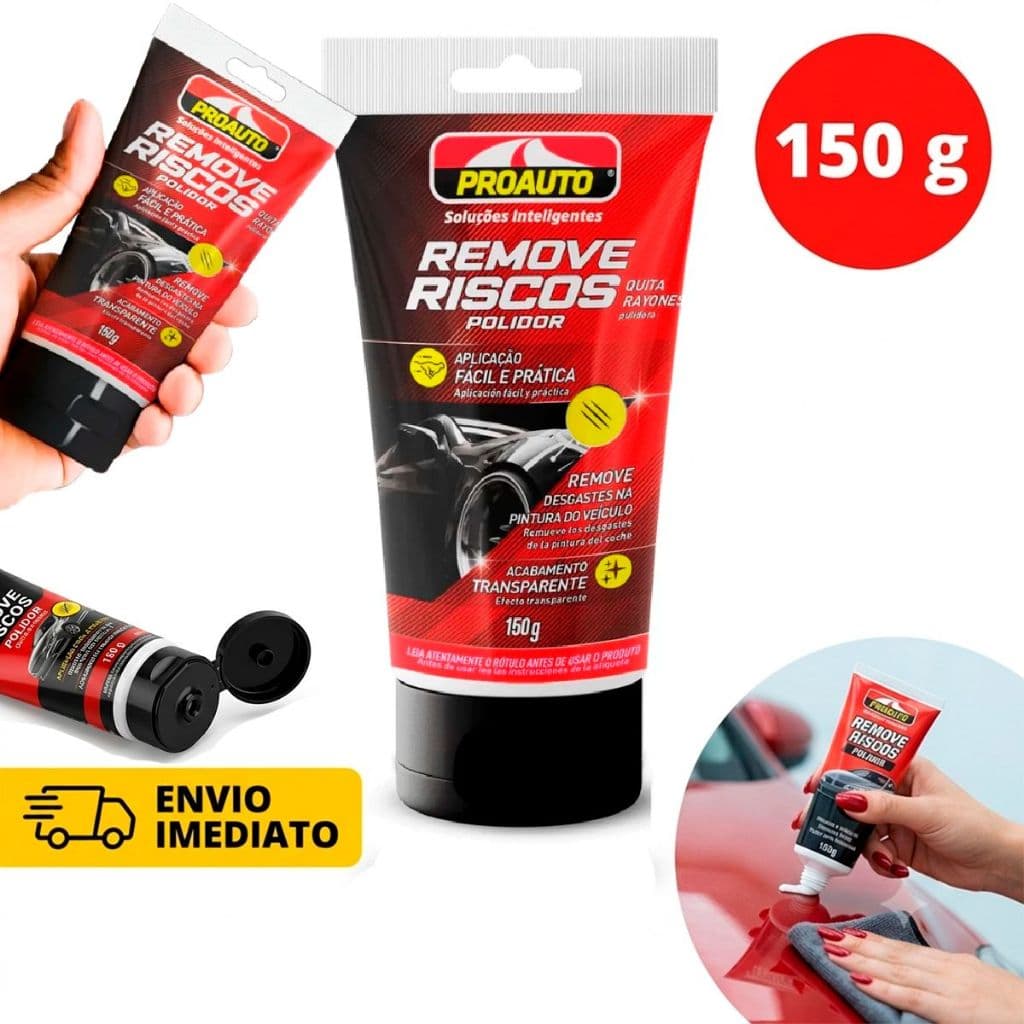 Pomada Remove Riscos Polidor para Automóveis 150g Transparente Para todas as cores de Veículos