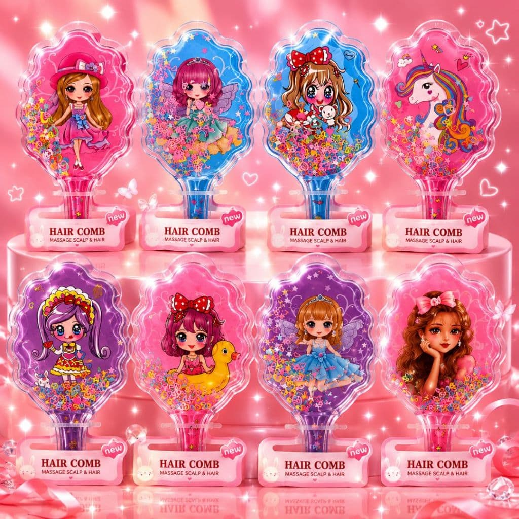 escova de cabelo infantil de princesas