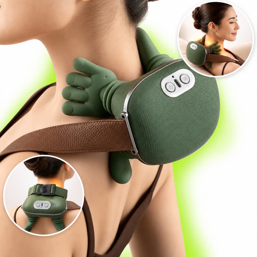 Massageador Pescoço Ombro Maozinha 3d Aquecimento Elétrico