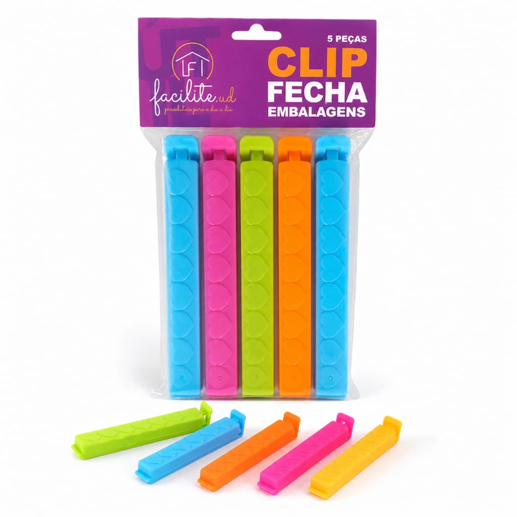 prendedor de embalagem 5 peças pregador alimentos veda sacos clip