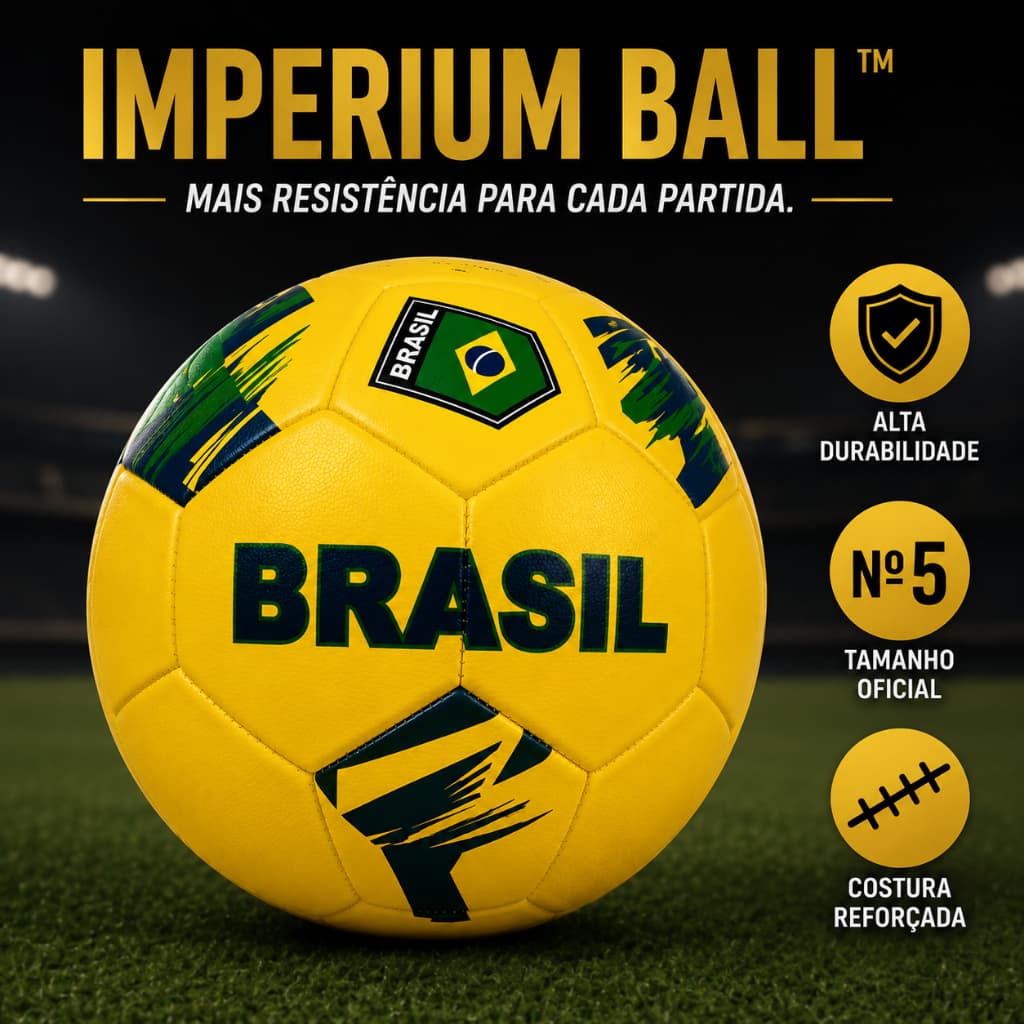 Bola de Futebol do brasil Numero Cinco Amarela Duravel Alta Performance preço unico