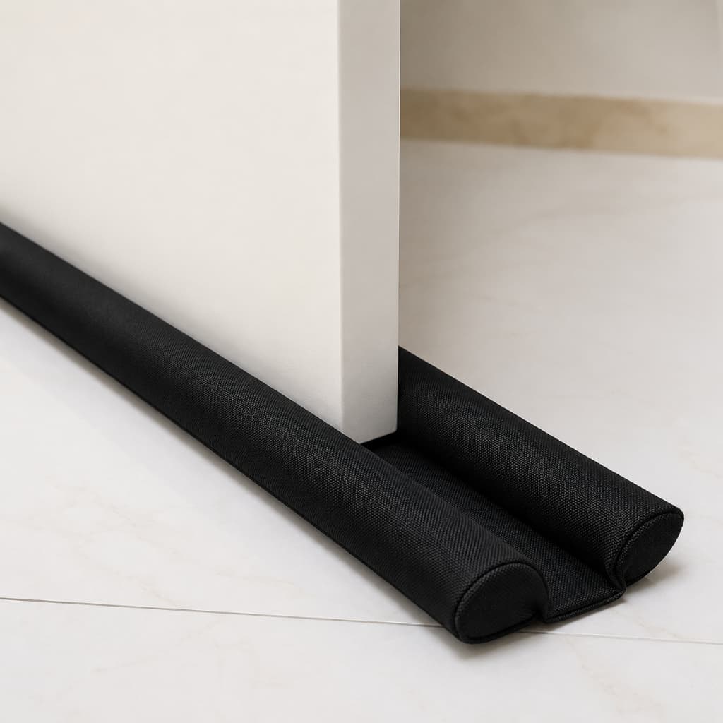 Veda Porta Duplo 80cm e 90cm Preto Protetor Contra Poeira Insetos Vento Frio Ruídos Impermeável