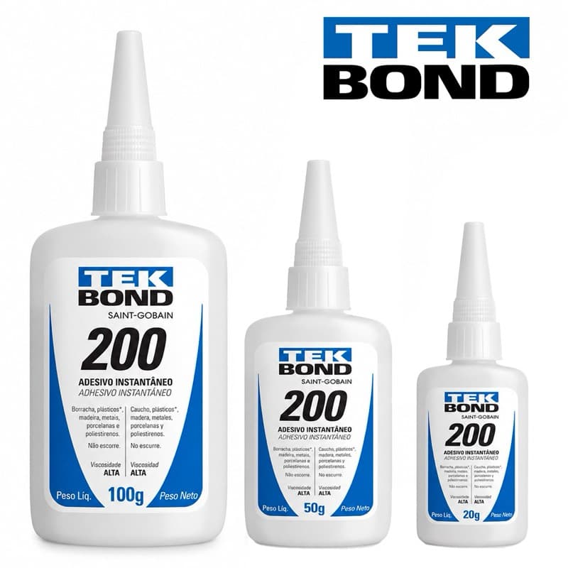 Adesivo Cola Instantânea Multiuso Geral TekBond 200 Gel 20/50/100g