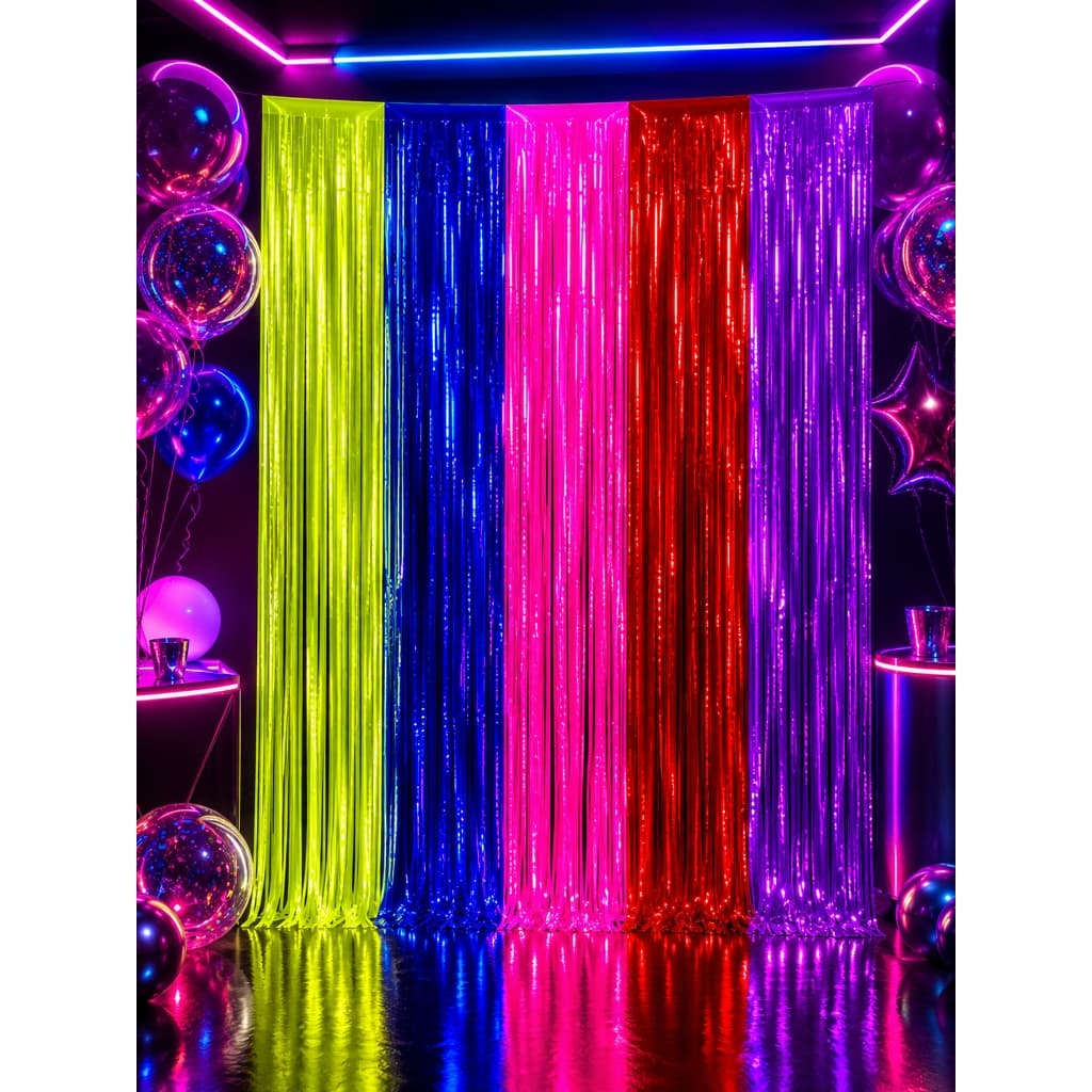 CORTINAS NEON BRILHA NA LUZ NEGRA 2X1 M