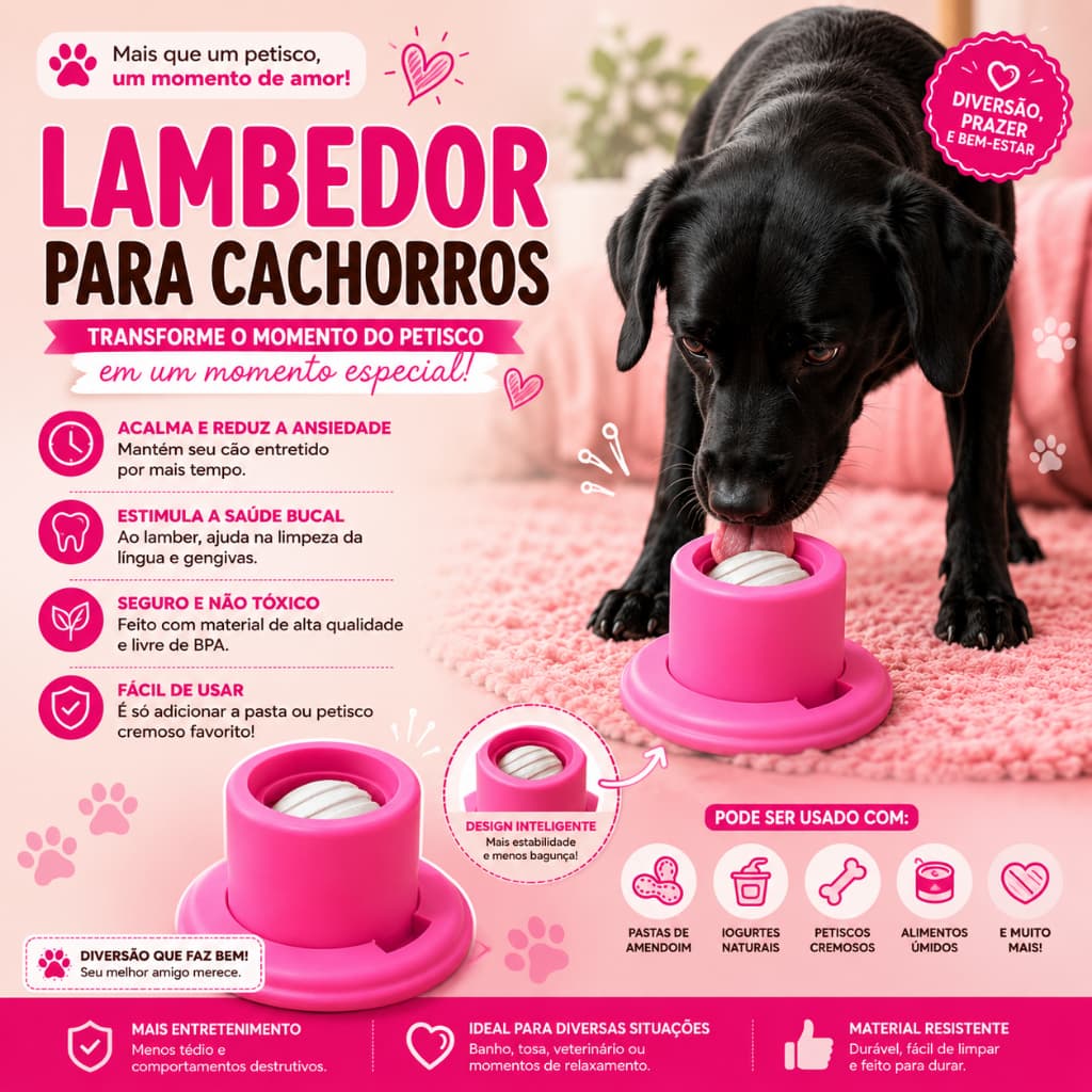 Lambedor para Pet / Tigela Anti Stress / Diminui a Ansiedade