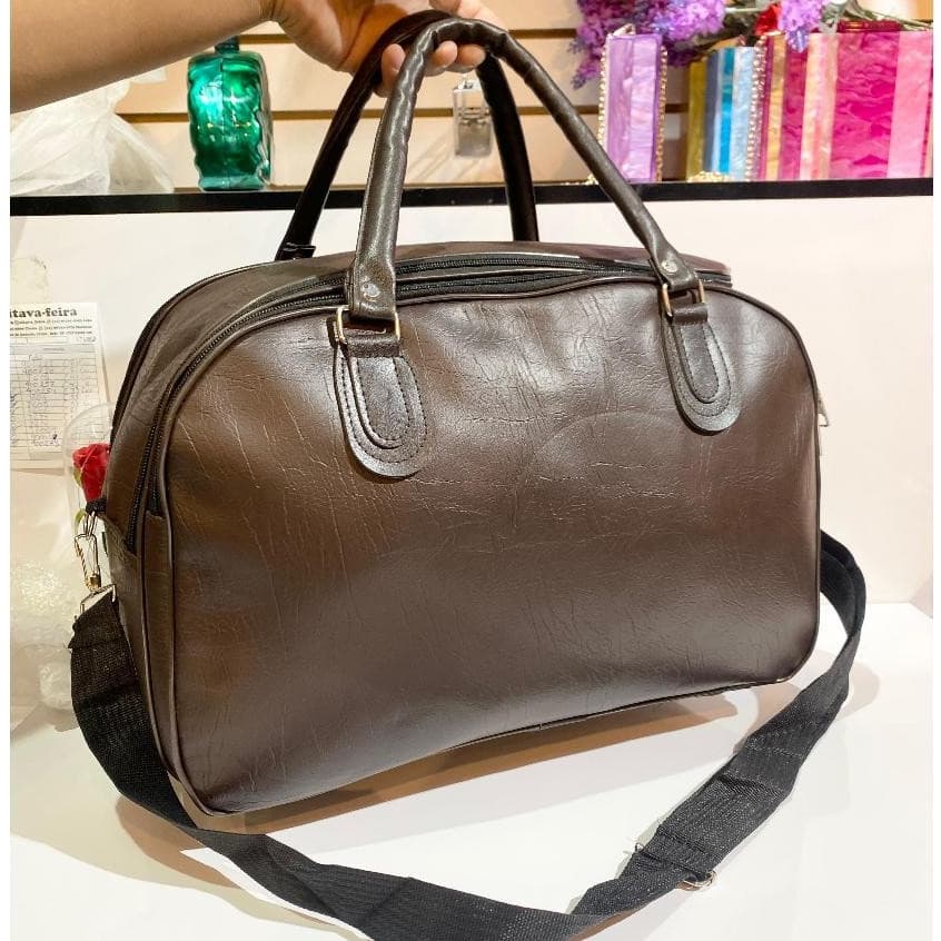 Mala Bolsa De Mão Extra Grande De Viagem Couro Ecológico #15080