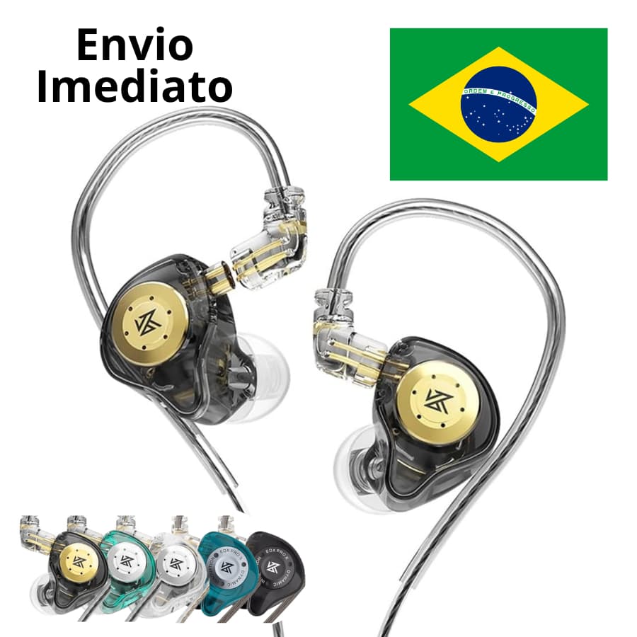 Fone de Ouvido Kz Edx Pro com fio profissional gamer retorno esportivo original