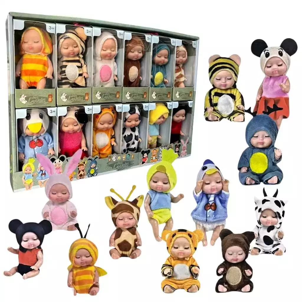 Conjunto De Mini Bonecas Dormindo com Olhos Fechados - Brinquedo Infantil Fofo Para Presente
