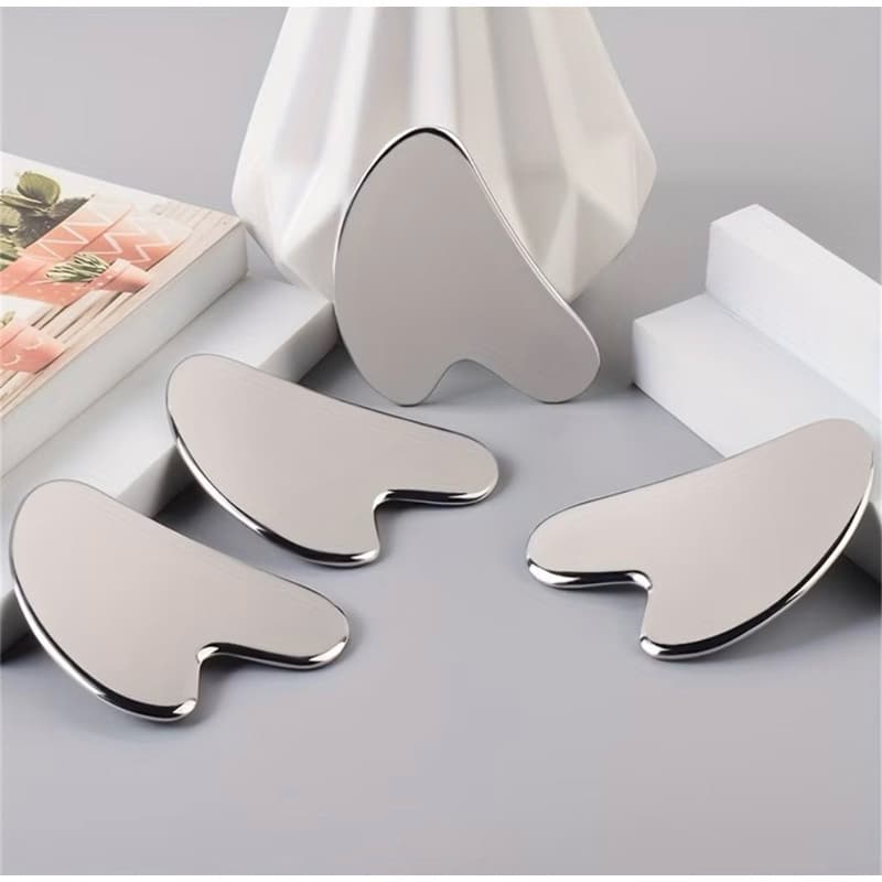 Guasha Placa De Massagem Massageador Facial 2Modelos Inox Guacha