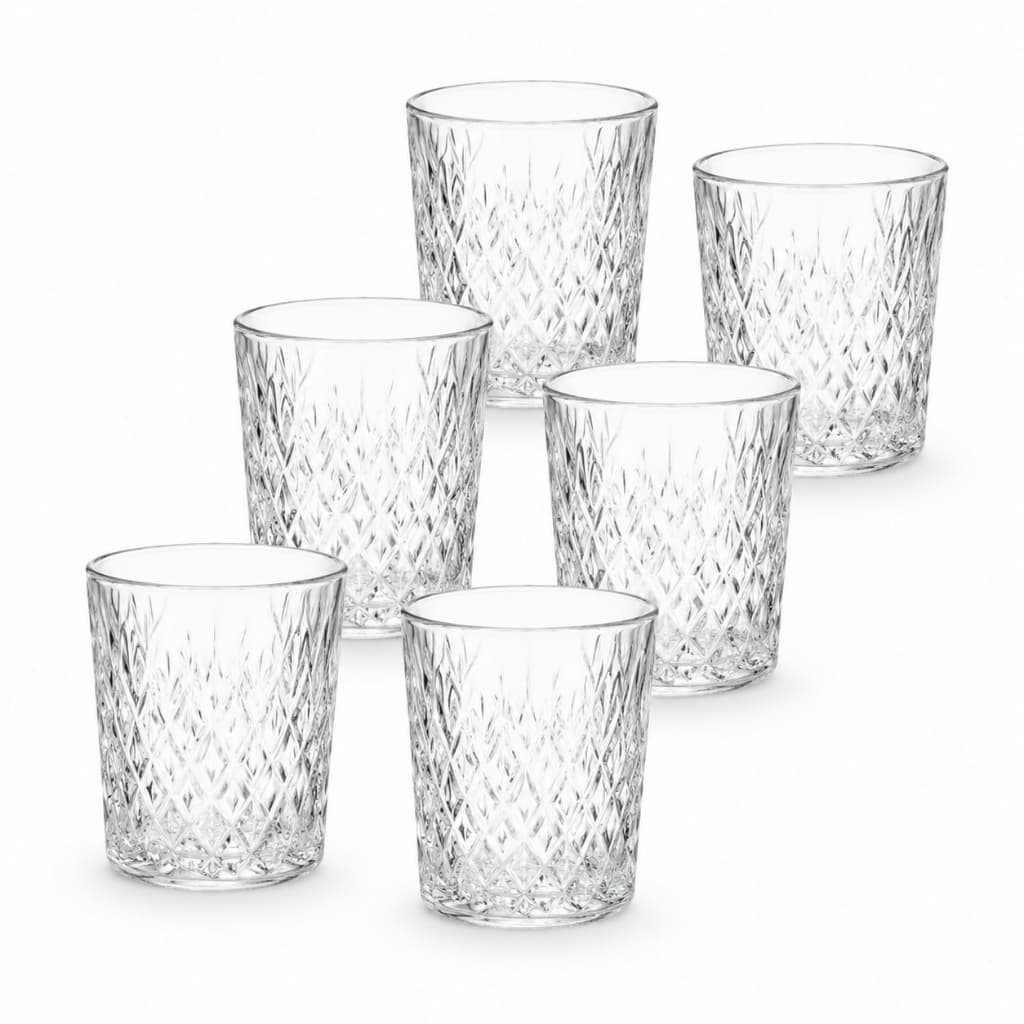 Kit 6 Copos Michele 250ml Vidro Cristal Luxo Mesa Posta Elegante Sofisticado Drink Água