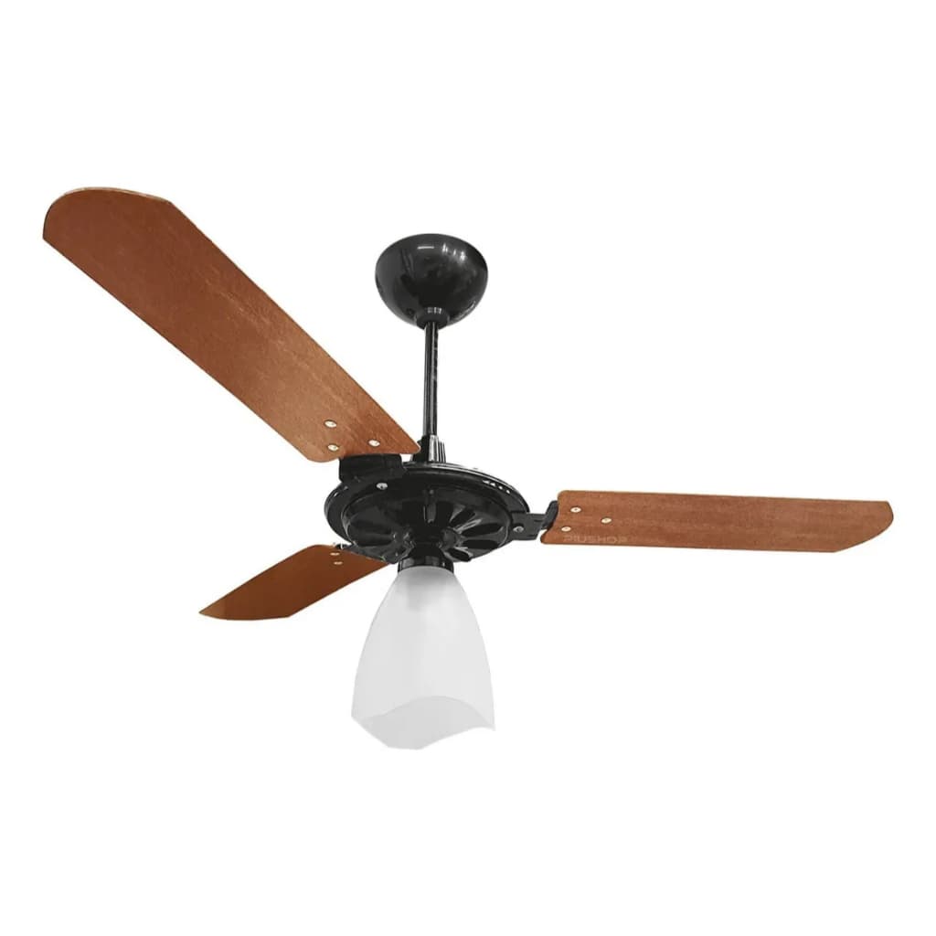Ventilador de Teto Ventex Yris Preto/Mogno com 3 Pás