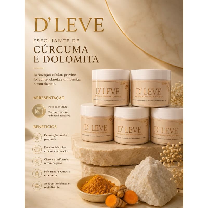 Esfoliante sugar scrub de cúrcuma e dolomita e manteiga de karite
