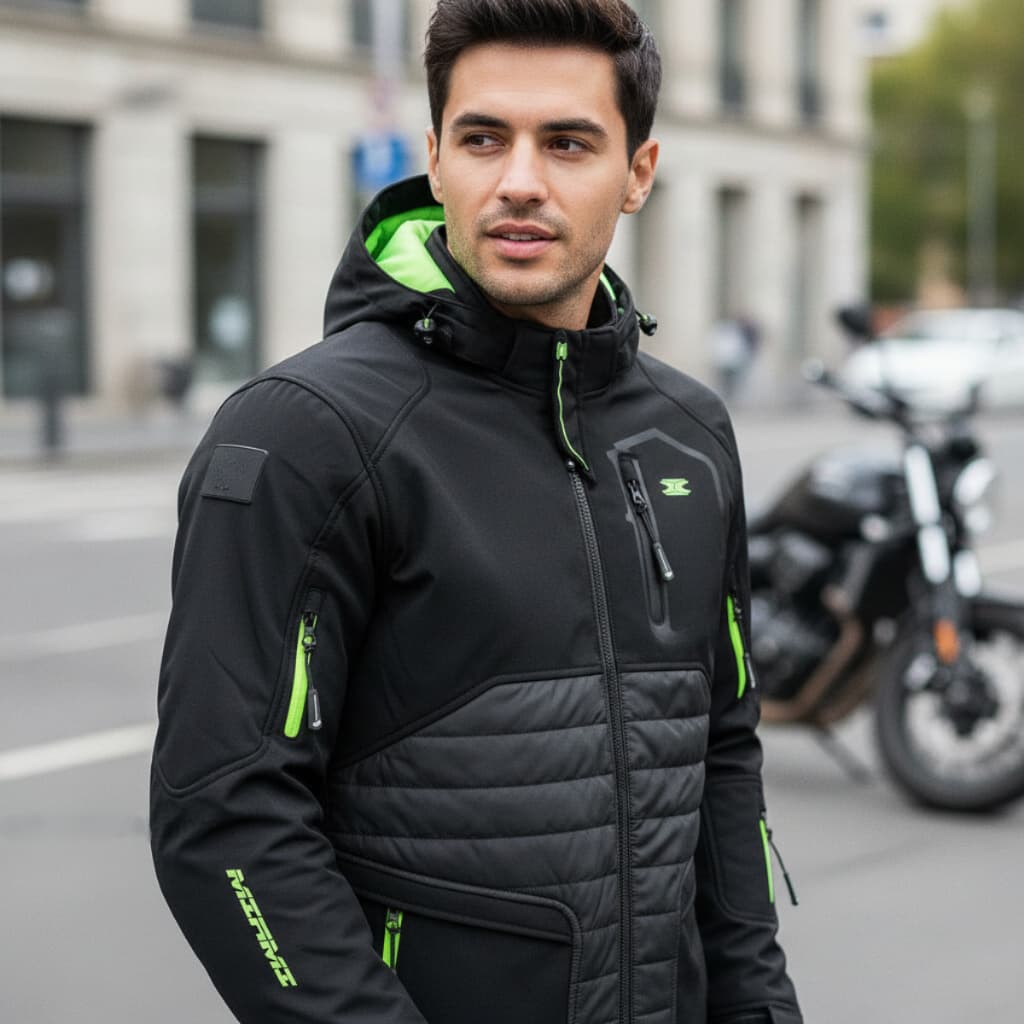 Jaqueta Texx Miami Preta Verde Impermeável Motociclista Com Proteção Masculina Moto Touring Original