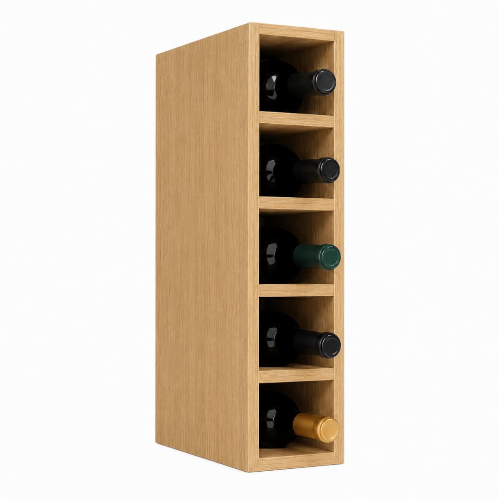 Suporte Nicho De Garrafa Vinho Adega De Parede Carvalho 70cm em MDF