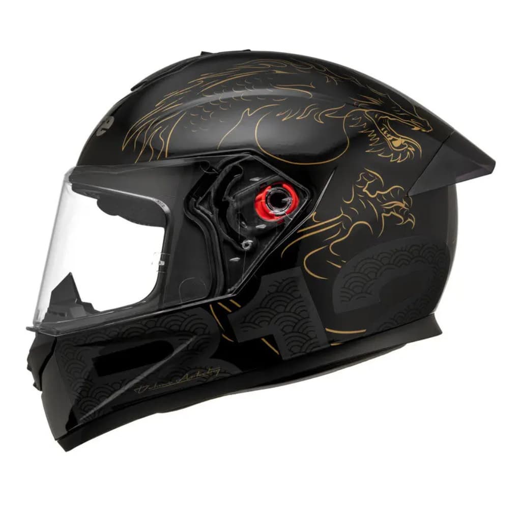 Capacete para Moto Fechado Bieffe B-12 Imperium Preto e Dourado - Viseira Cristal
