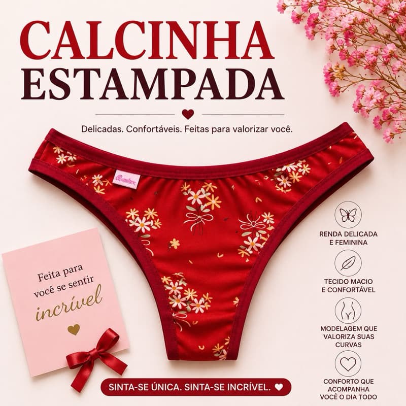 Kit ate 12 Calcinhas SUED Conforto Tanga Lisas e Estampadas de microfibra