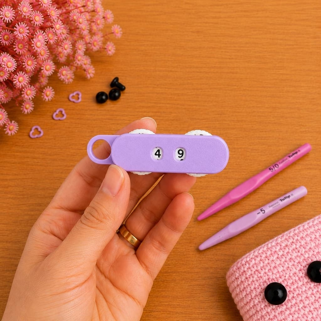 Contador de Pontos Manual para Crochê com Design Minimalista fofo