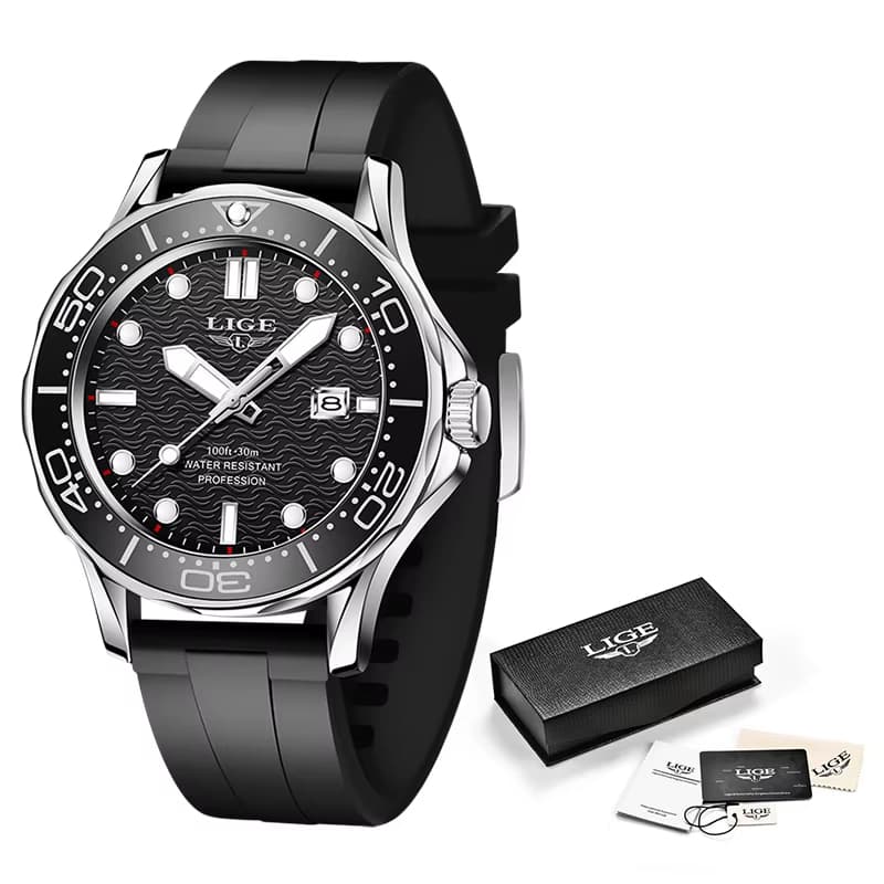 Relógio Masculino LIGE 8936 - Modelo Social em Aço Inox com Ponteiro Luminoso