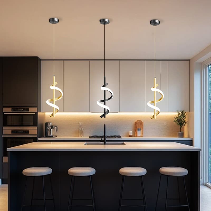 Lustre Pendente Luminária de Teto Led Dourado Decoração Minimalista Moderno para Sala Quarto
