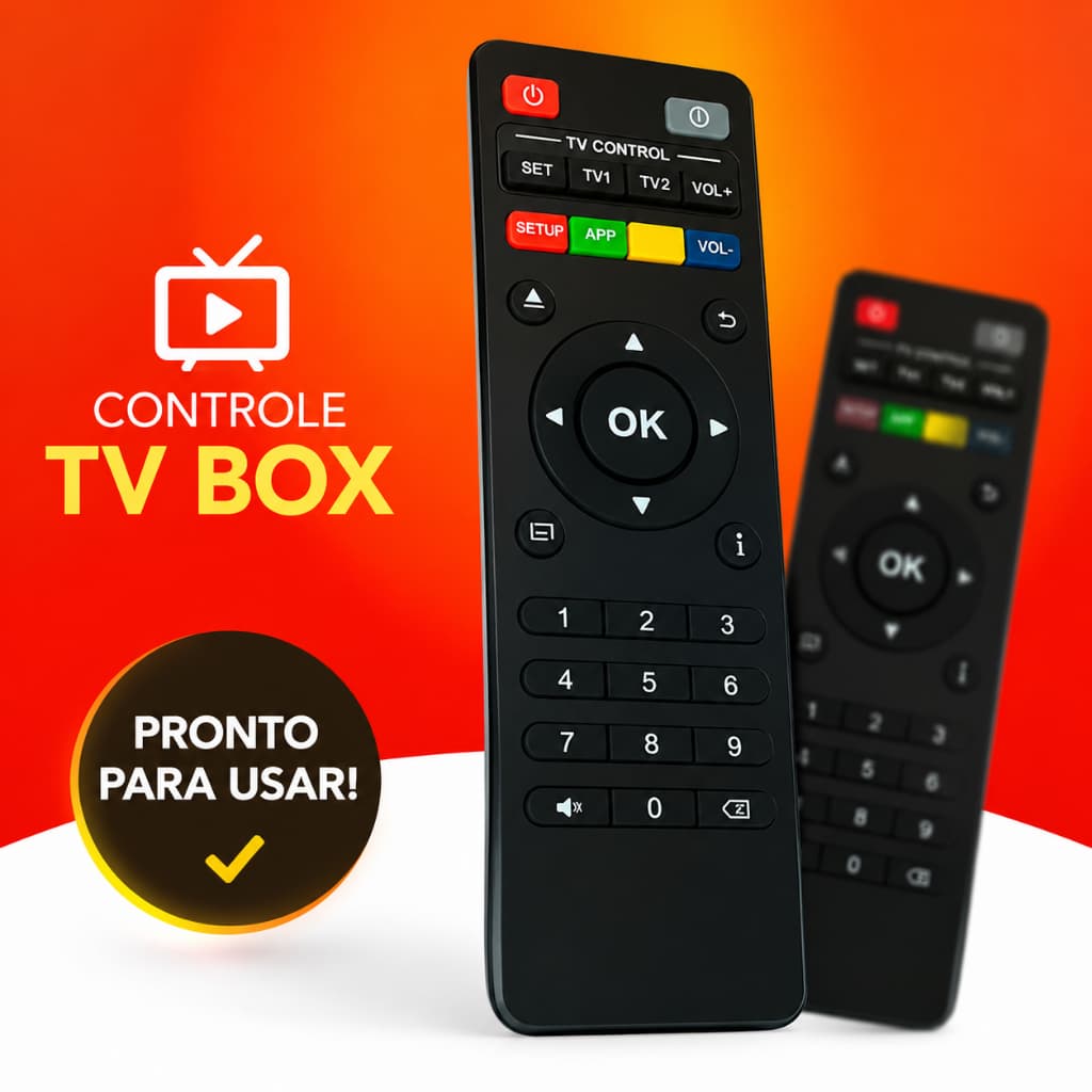 KIT 2/3 Controle Remoto Universal para TV Box e Smart TV com Teclas Inteligentes