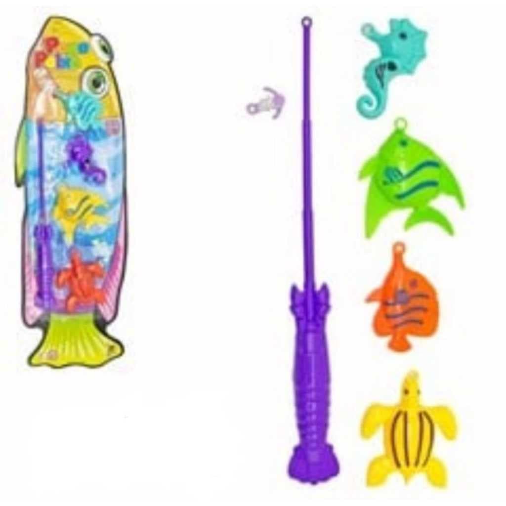 Kit Pescaria com varinha brinquedo pega peixe divertido