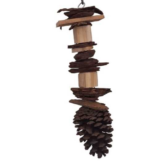 Brinquedo Balanço para Calopsita, Agapornis, Periquito - Casca de Pinus