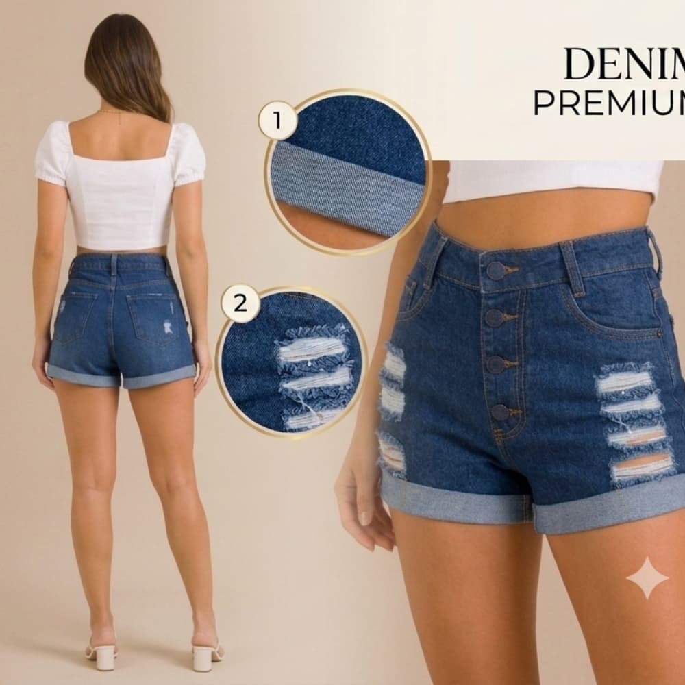 Jeans Short High Waist Despojado: Modelagem Impecável com Barra Desfiada