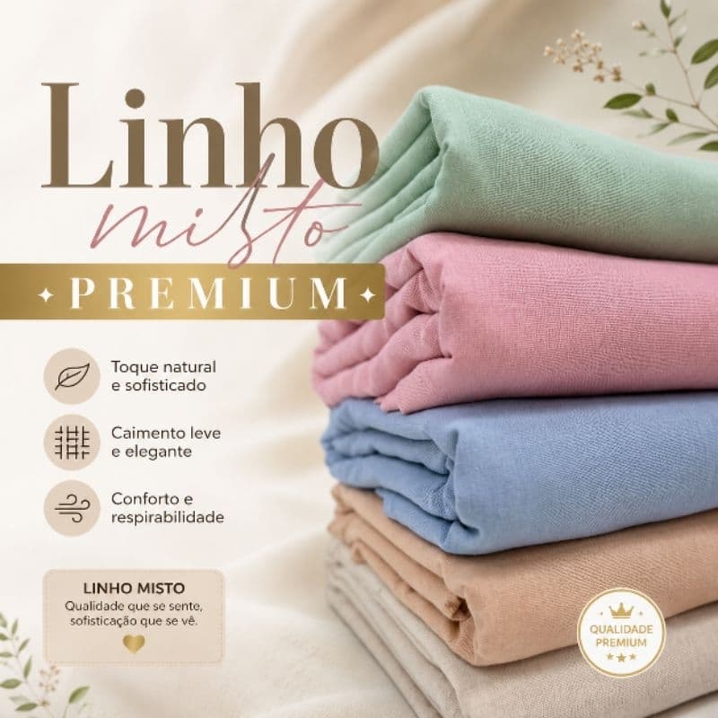 Tecido Linho Misto Premium –Venda no Metro Linho slim, Leve e Confortável, Pronta entrega Promoção Imperdível
