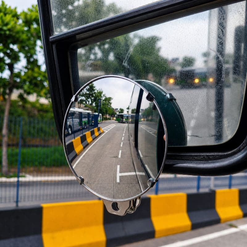 Espelho retrovisor auxiliar com prendedor para ônibus e caminhão olho de gato 90mm (9 cm)
