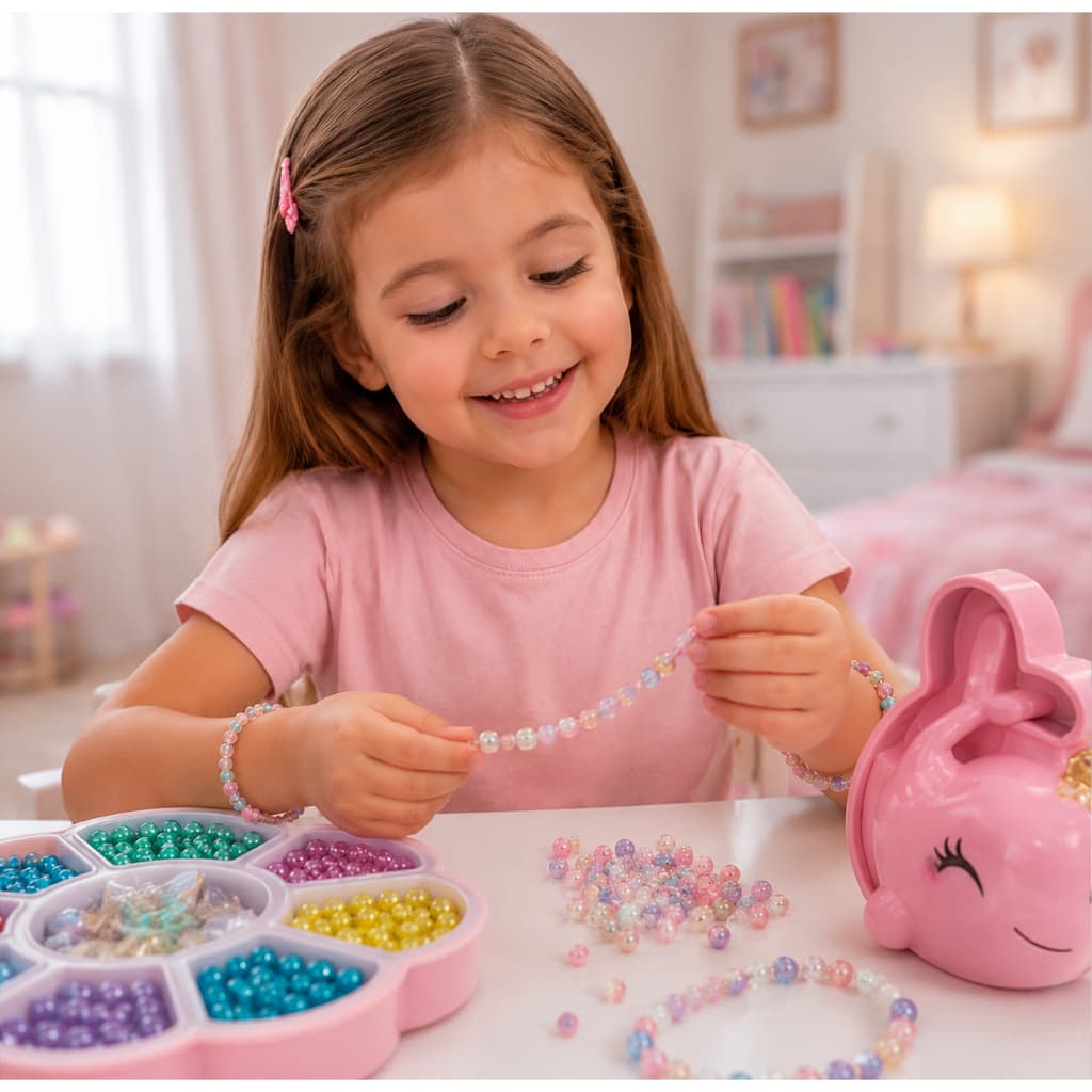Kit Miçangas Colorida Infantil Completo Miçangão Golfinho