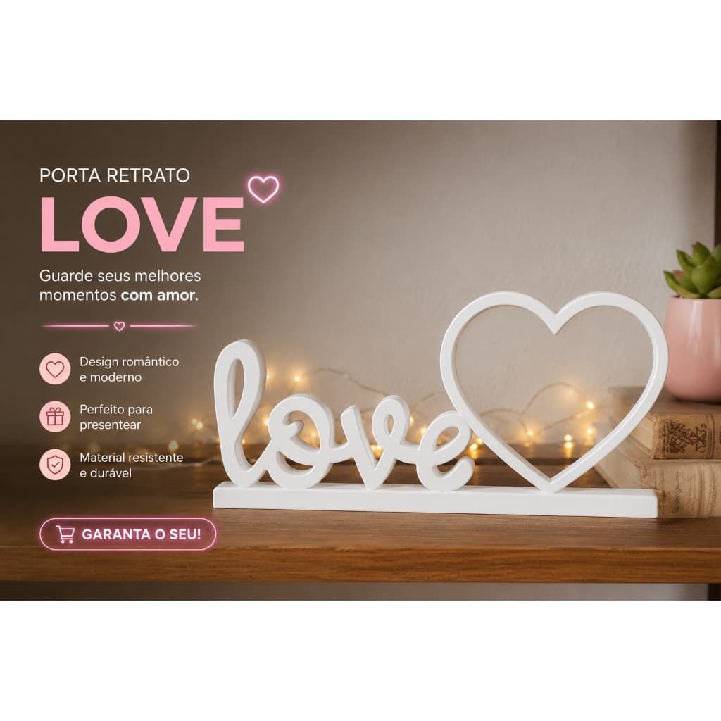Porta Retrato Love 3D