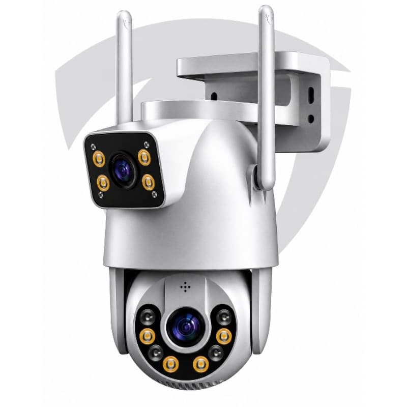 Câmera Wi-Fi Speed Dome Dupla Lente IP66 Full Color JT-9697 com Visão Noturna, Áudio Bidirecional e Rastreamento