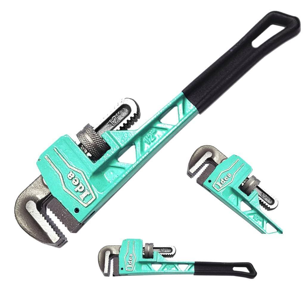 Chave Grifo 12 Polegadas Tipo Americana Profissional Cabo Emborrachado Aço Forjado