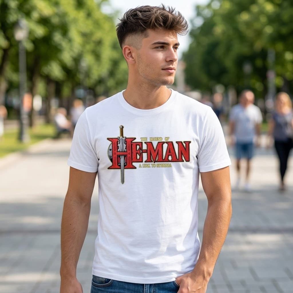 Camiseta Unissex Algodão Estampa Retrô Herói Fantasia Vintage Geek Nerd He-Man Mestres do Universo