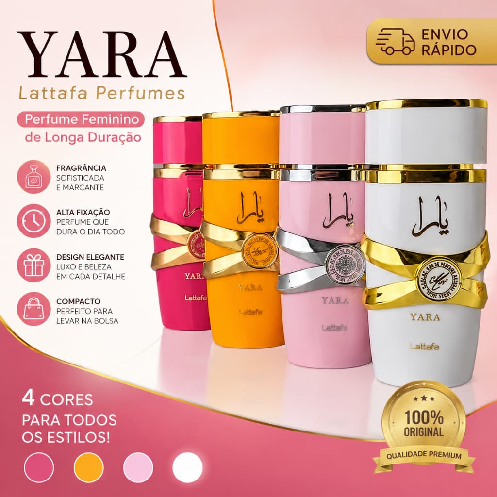 Kit Perfumes Femininos Originais Lattafa Yara - 4 Fragrâncias 25 ml