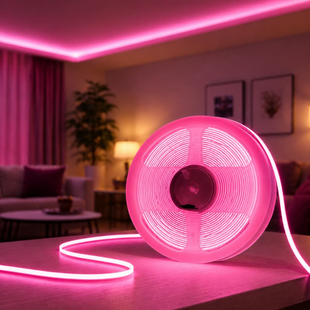 Fita LED Neon Rosa Flexível 5m – Dobrável para Decoração e Letreiros