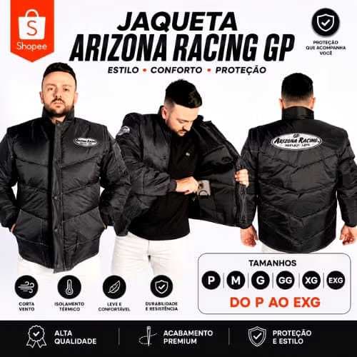 JAQUETA MOTOBOY ARIZONA Racing Moto - Refletiva e Emborrachada - para Motoboys