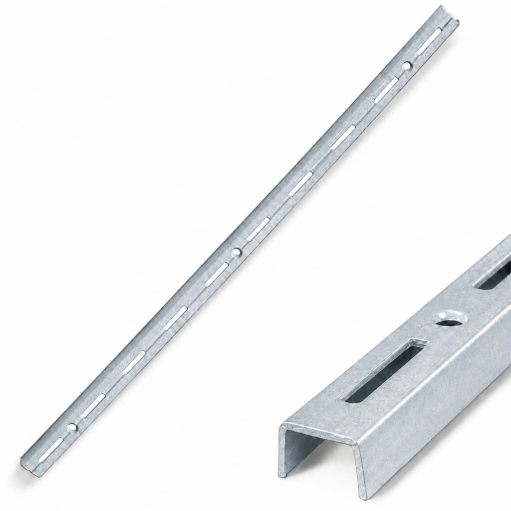 Trilho Cremalheira Zincado 50cm ou 1 metro para Parede, Closet, Loja Lavanderia Organização