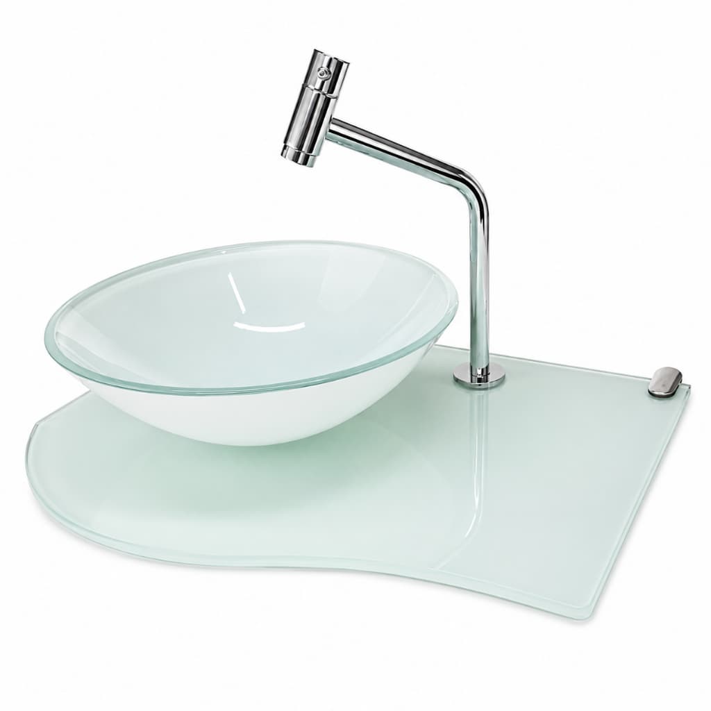 Lavatório Suspenso Com Cuba De Sobrepor Branco - 50x36cm